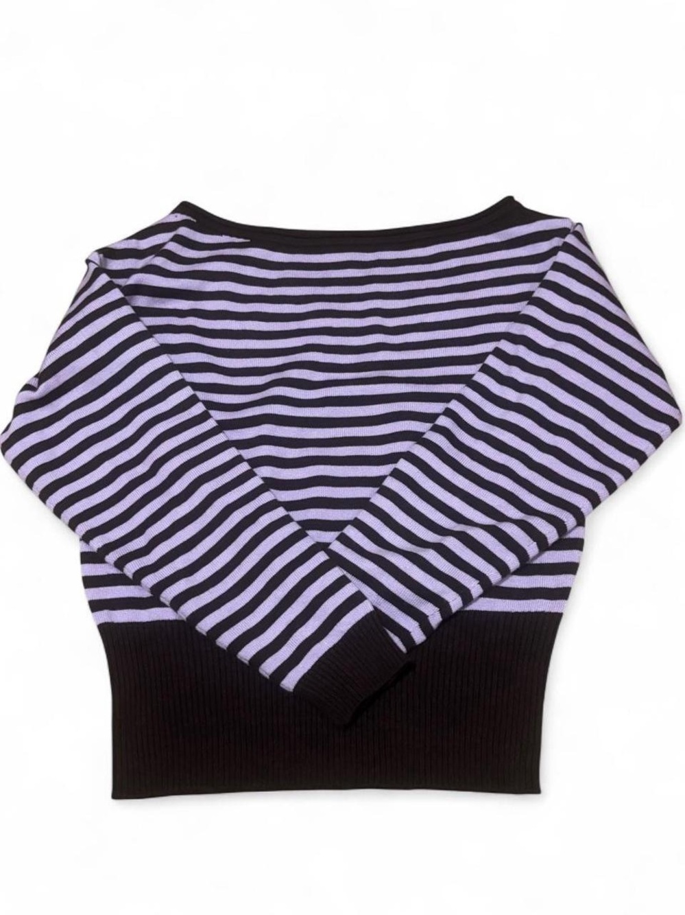 purple and brown off the shoulder sweater